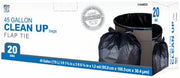 1942922 Clean Up Trash Bags, Extra Large, Black, 45 Gallons, 20-Ct. - Quantity 270