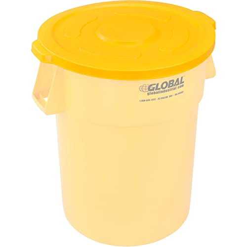 Global Industrial Yellow / 27-1/2" Diameter x 2-1/2"H / Industrial Kitchen Trash Cans