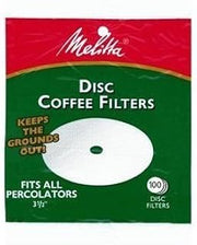 2 X Melitta Disc Coffee Filters For Percolators White 3-1/2 In. Dia. 100 Count