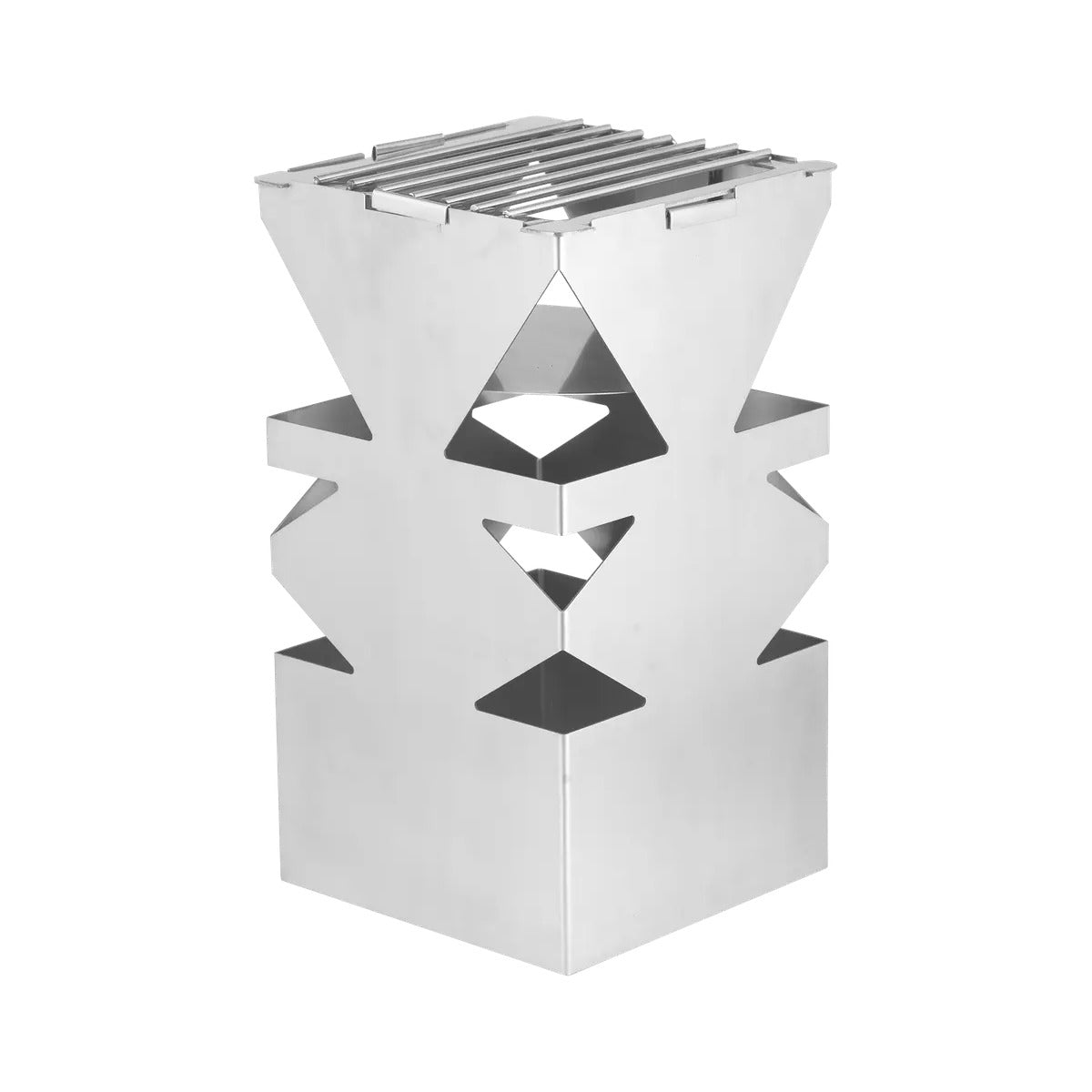 Eastern Tabletop Steel Cube, 8" x 8", Silver - 10"