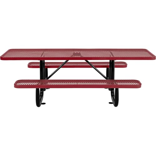 Global Industrial Red / 96 inches x 60 inches x 29.5 inches / Industrial Picnic Tables