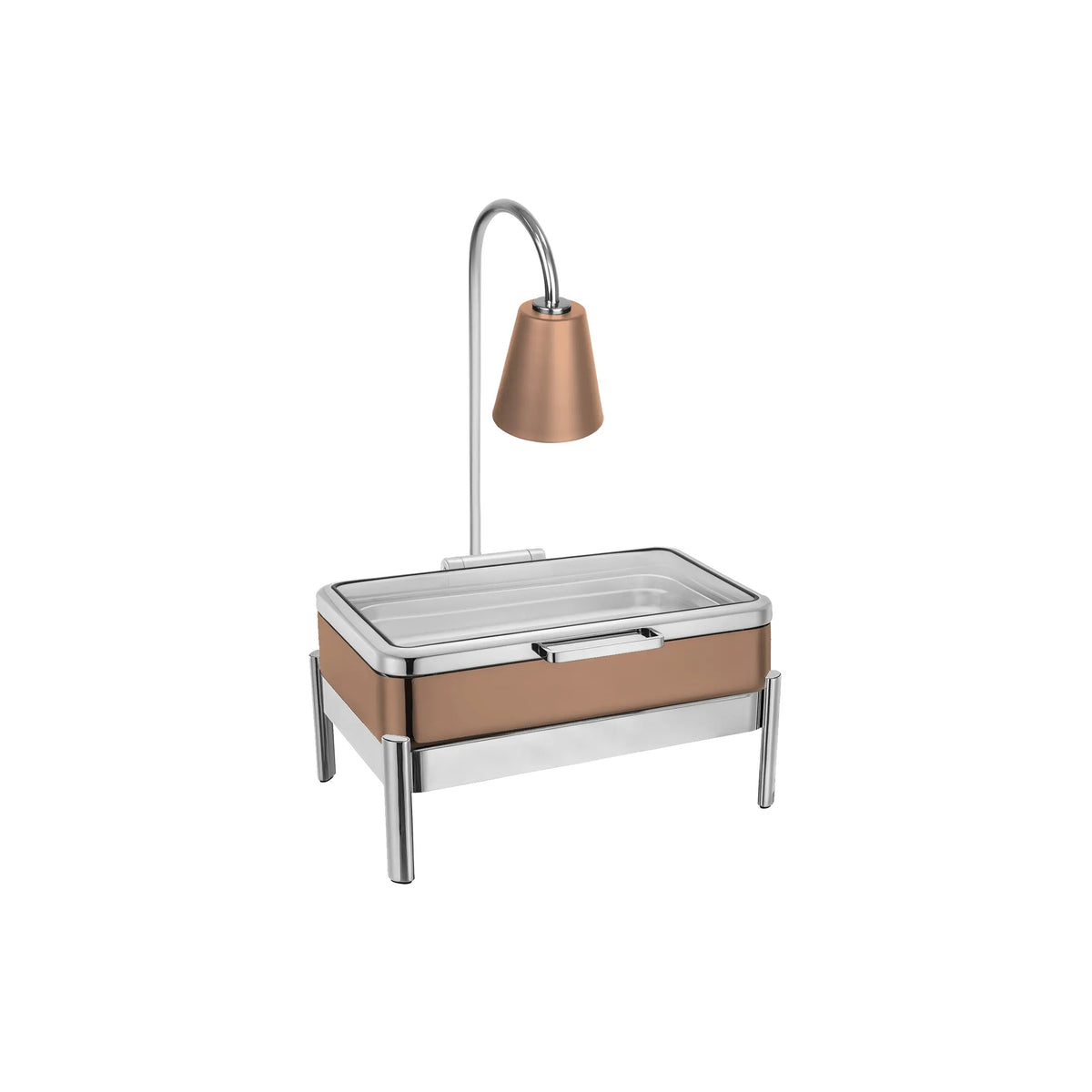 Eastern Tabletop Jazz Smooth Stainless Steel Induction Chafer, 8 qt., Silver - 3875GS