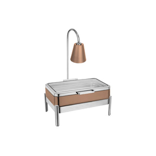 Eastern Tabletop Jazz Smooth Stainless Steel Induction Chafer, 8 qt., Silver - 3875GS