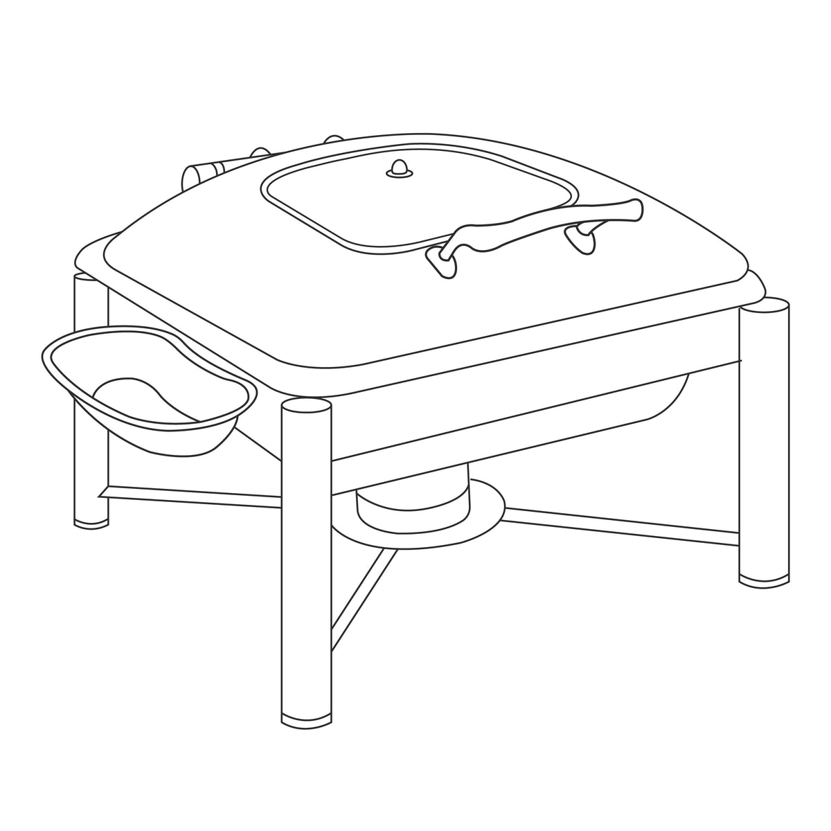 Eastern Tabletop Crown Stainless Steel Induction Chafer, 6 qt., Silver - 3934GPL