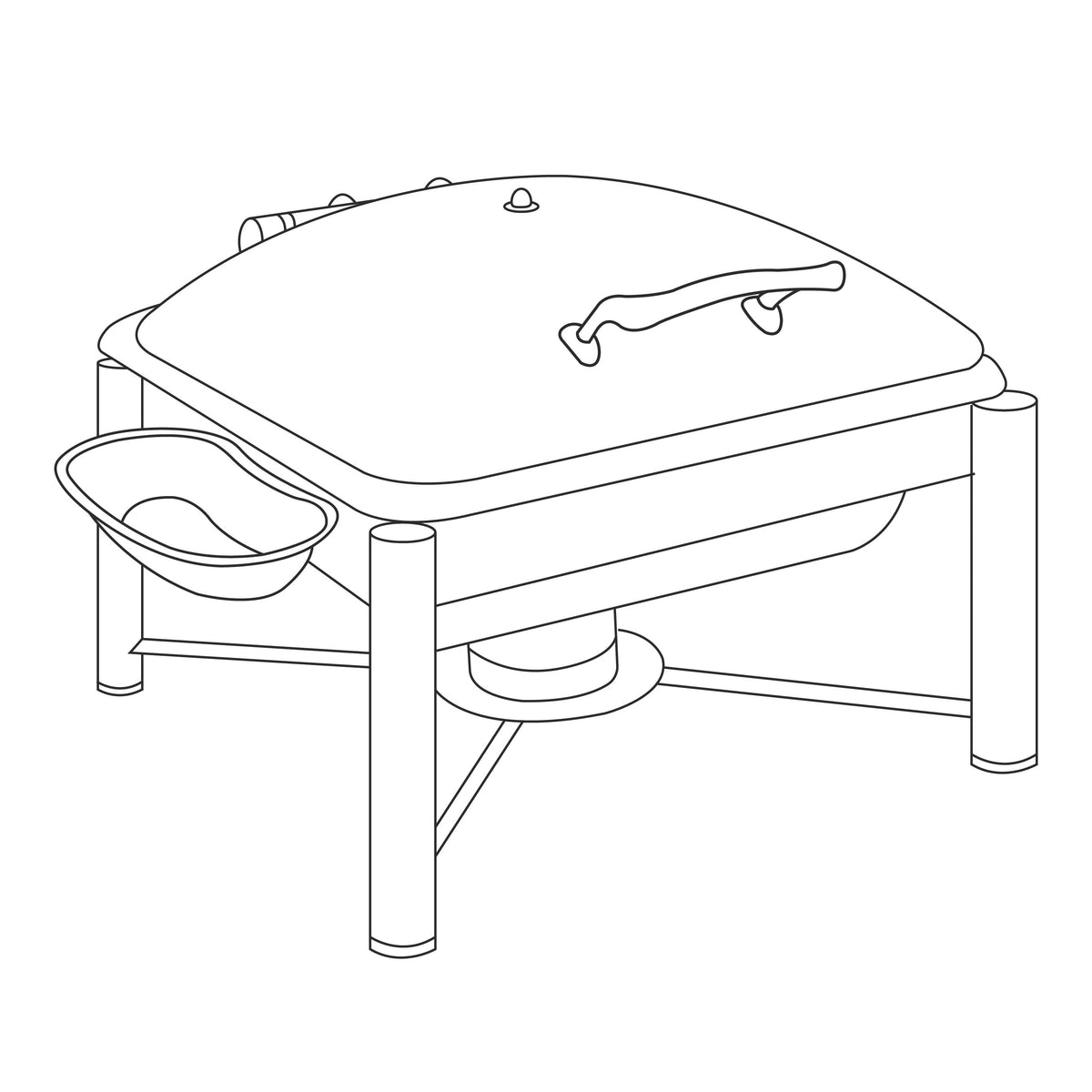 Eastern Tabletop Crown Stainless Steel Induction Chafer, 6 qt., Silver - 3934PL