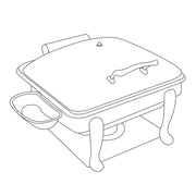 Eastern Tabletop Freedom Stainless Steel Induction Chafer, 6 qt. - Black Silver