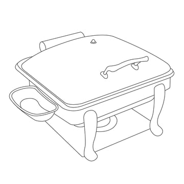 Eastern Tabletop Freedom Stainless Steel Induction Chafer, 6 qt. - Black Silver