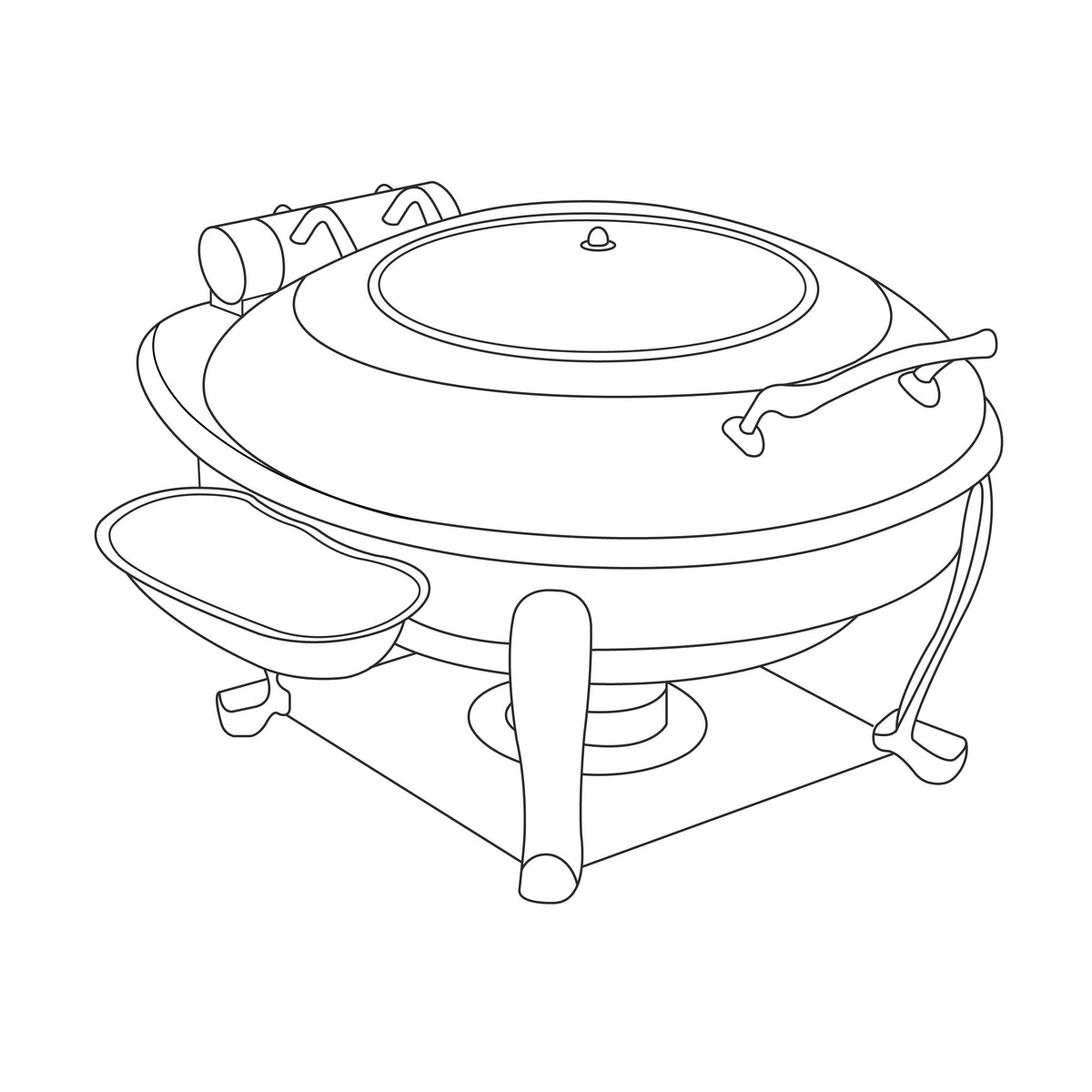 Eastern Tabletop Crown Stainless Steel Induction Chafer, 6 qt., Silver - 3938GS