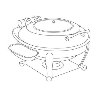 Eastern Tabletop Crown Stainless Steel Induction Chafer, 6 qt., Silver - 3938GS