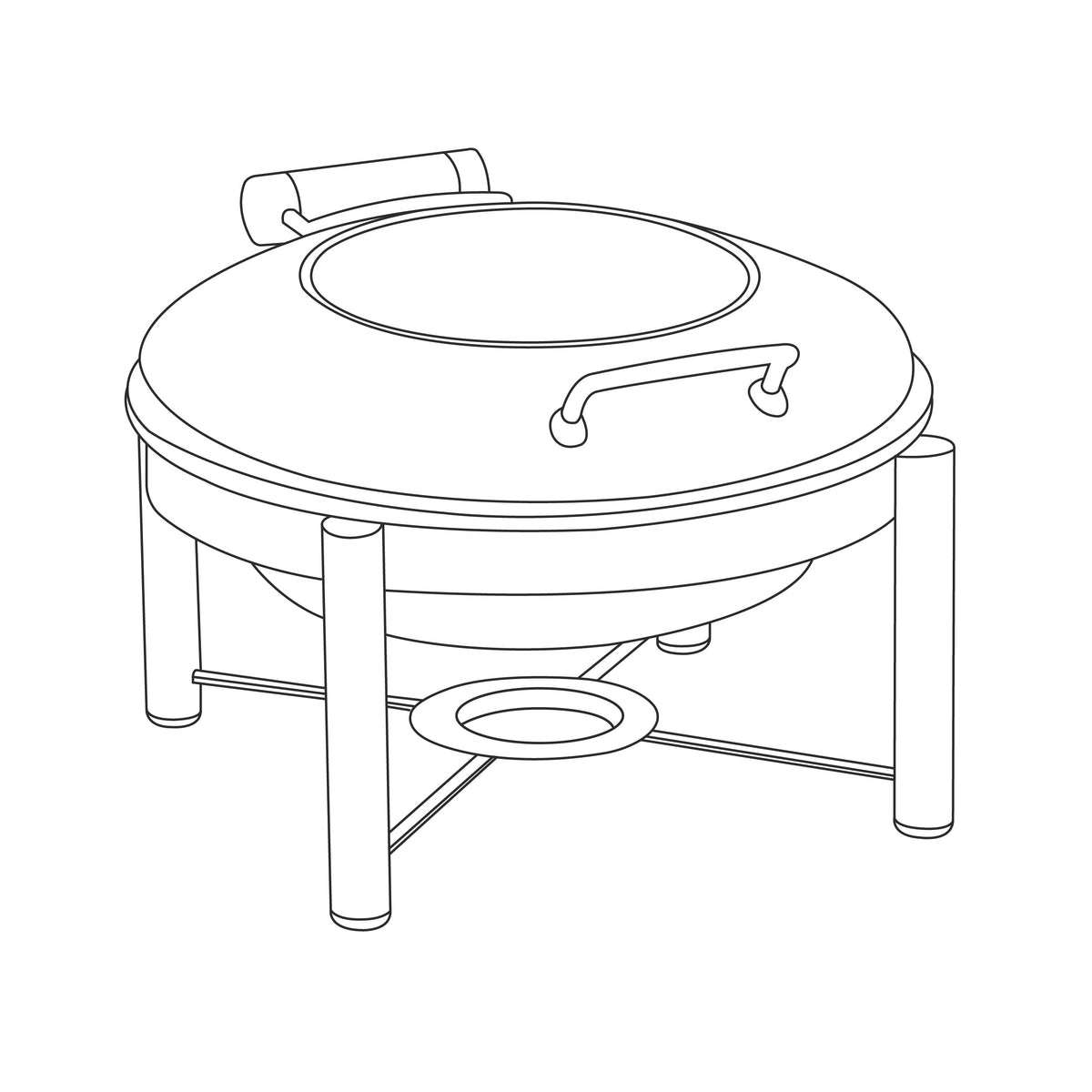 Eastern Tabletop 3958G/S Pillard Stainless Steel Chafer, 6 qt., Silver - Default Title