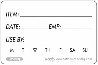 National Checking Co. National Checking Self Life Use By Dissolvable Label - 2 in. x 3 in.