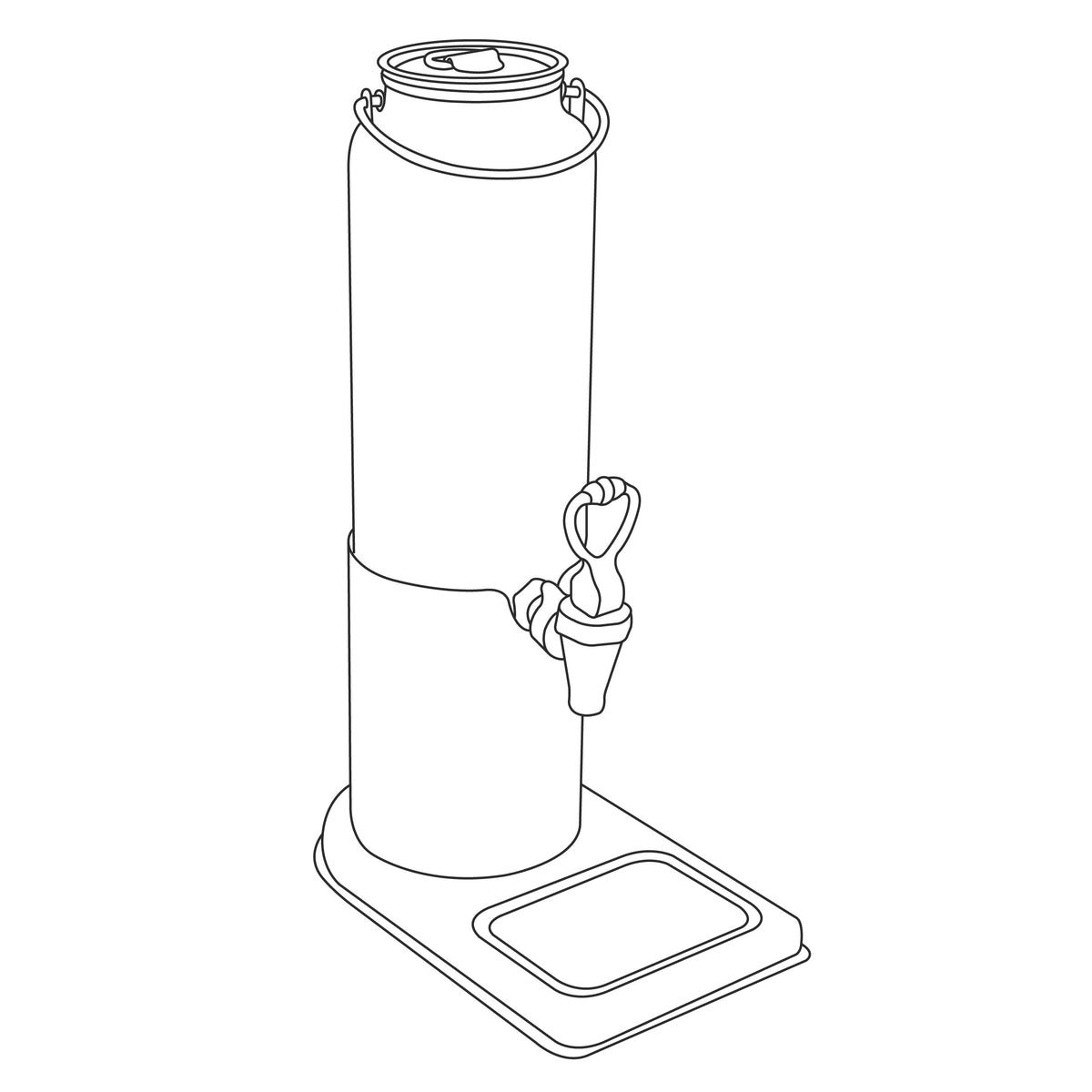 Eastern Tabletop Milk Dispenser, 19" High, Silver - 0.75 gal.