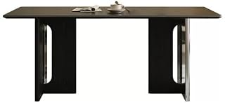 Mesa para Centro De Sala Vintage Style Black Rock Slab Dining Table for Home Use Rectangular Dining Table Dining Table and Chair Set Coffee Table(180x80x75cm)