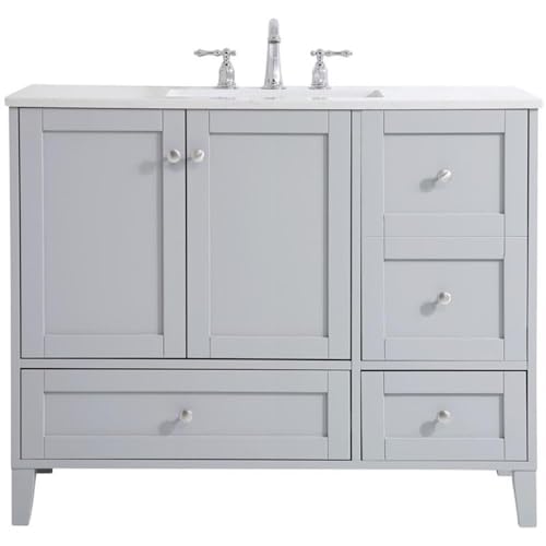 Elegant Decor 42" - Single / Grey / Traditional Bathroom Vanities