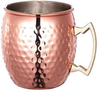 CAC Foodservice SCMM-20H Hammered Copper Plated Moscow Mule 20 oz.