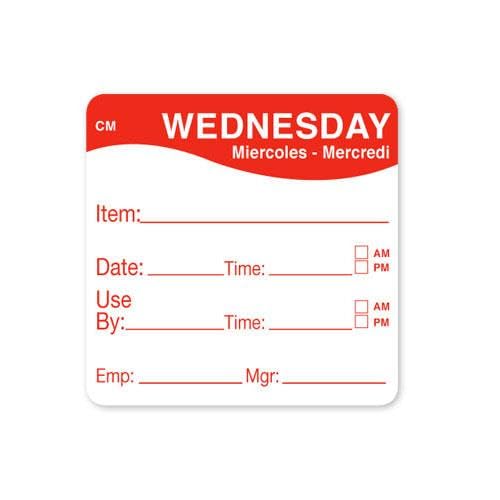 CoolMark 2 in x 2 in Wednesday Label by DayMark – Model 1127823