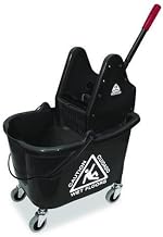 Nexstep Premier Downpress Mop Bucket and Wringer, 32 to 35 qt, Black