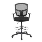 Mesh Task Stool with Adjustable Arms, Drafting Chair with Nylon Base and Dual-Wheel Casters for Standing Desk and Home Office - image 6