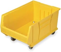 QUANTUM STORAGE SYSTEMS QUS998MOBYL Hulk Mobile Heavy Duty Part Organizer Yellow Bins 36" L x 24" W x 21" H