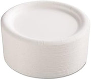AJM Packaging Premium Coated Paper Plates, 9" dia, White, 125/Pack, 4 Packs/Carton