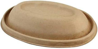 World Centric Compostable Unbleached Plant Fiber Lid for 32 Ounce Burrito Bowl - 300 per case.