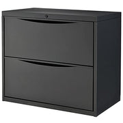 30" W Premium Lateral File Cabinet by Global Industrial – 30 inches (W) x 28 inches (H) x 18 inches (D), Alloy Steel, Black, Model LF-30-2D-BLACK