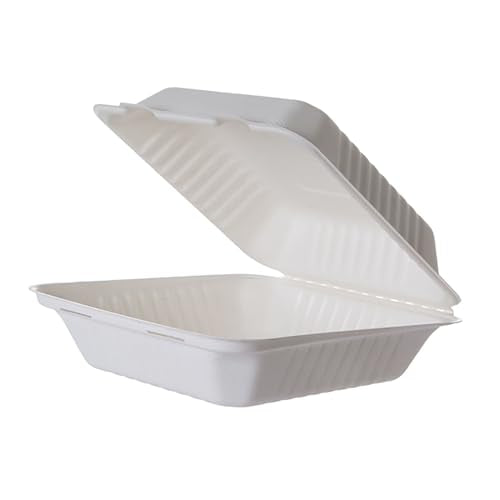 ECO PRODUCTS Vanguard / 8" / White Clamshell Take Out Containers