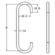 1" S-Hook Style C by M&W – Steel, Black, Model 14215