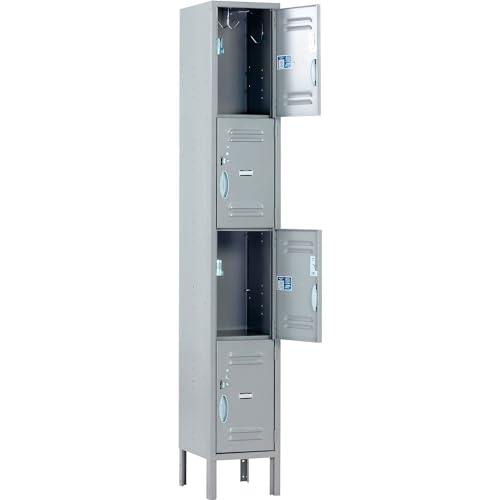 4-Tier 4 Door Locker by Global Industrial – Steel, Gray, Model 290600