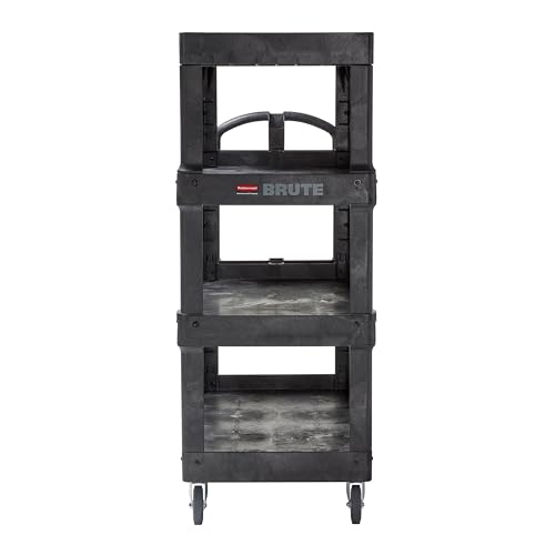 Rubbermaid Commercial Products Black / Large / 4-Shelf Service Carts