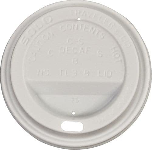 Cup 3.2 x 0.7 in. Traveler Polystyrene Dome Lid for Hot Cup by SOLO – Polystyrene, White, Pack of 1000, Model TL38R2-0007