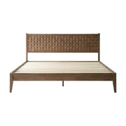 Furnifact Solid Wood Platform Bed Frame with Headboard and Footboard, King Size Bed Frame Wooden Bedframe for Bedroom, Barnwood - image 5