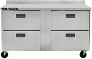 Traulsen CLUC-60F-WT 60" 2-Section Undercounter Work Top Freezer - (4) Drawers