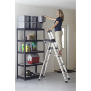 Cosco 2061AABLKE Aluminum Platform Ladder, 21" Wide, Silver - photo 2