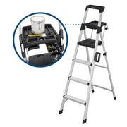 Cosco 2061AABLKE Aluminum Platform Ladder, 21" Wide, Silver - photo 3