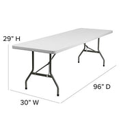 Flash Furniture Granite White / 8 feet / Standard Folding Tables