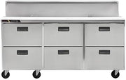 Traulsen CLPT-7220 72" 3-Section Refrigerated Prep Table - (6) Drawers