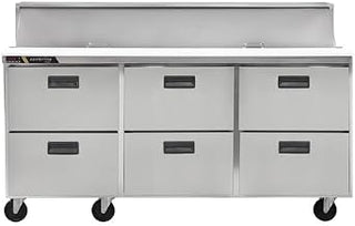 Traulsen CLPT-7220 72" 3-Section Refrigerated Prep Table - (6) Drawers