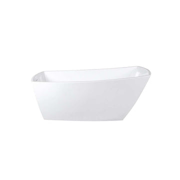 67" Soaking Single Slipper Bathtub - Glossy White/Black by Elegant Kitchen and Bath – Acrylic, White, Model BT21267GW-MBK