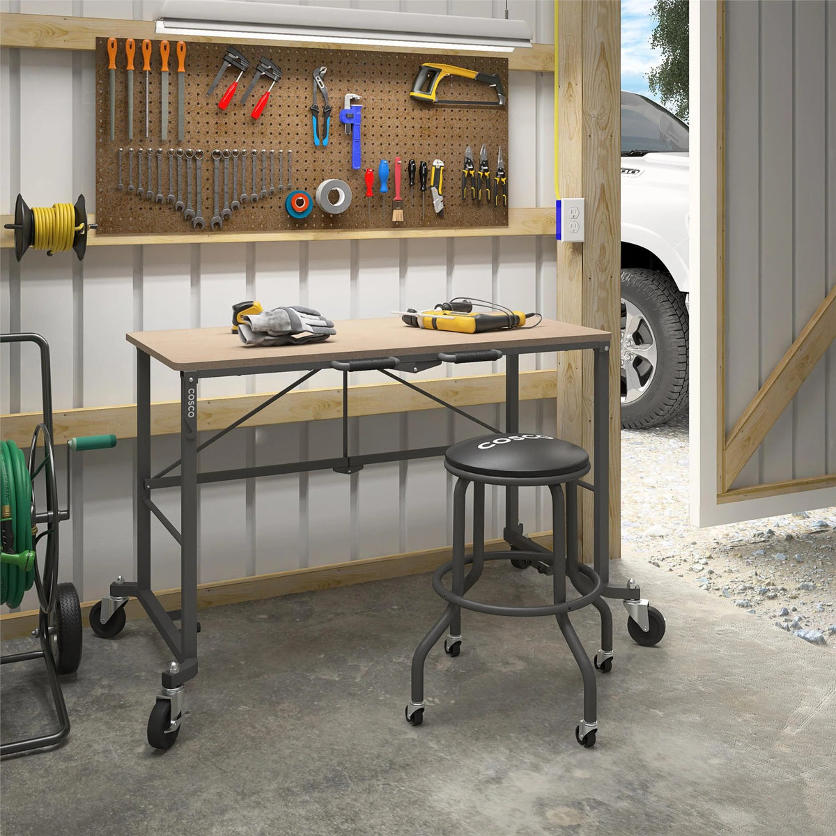 Cosco 66720DKG1E Work Desk, 26 1/2" x 51 3/8" - photo 3