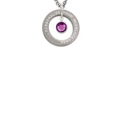 Crystal Purple Channel Drop Custom Engraved Affirmation Ring Necklace by Delight Jewelry – Crystal, purple, Model 1703-NAF-F1622-C6506-F2409-CUSTOM