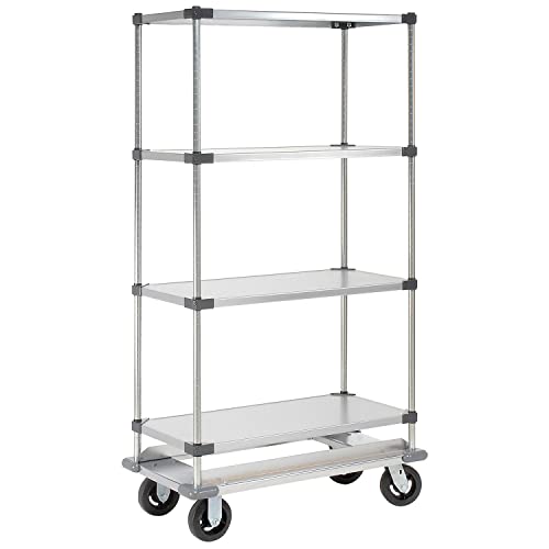 Nexel 36x18x81 Galvanized Shelf Truck with Dolly Base by Global Industrial – Gray, Model 241998