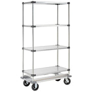 Nexel 48x24x70 Galvanized Shelf Truck with Dolly Base by Global Industrial – 48"L x 24"W x 70"H, Alloy Steel, Grey, Model 241996