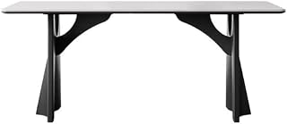 Mesa De Jantar Black Wooden Dining Table Rectangular Modern Simple White Slate Diner Table