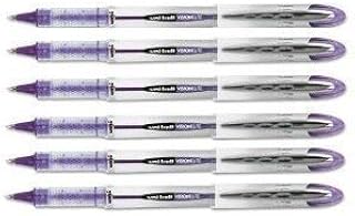 Uni-Ball Vision Elite Stick Roller Ball Pens, Bold Point, Purple Ink, 6 Pens