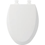 Toilet Seat Bundle with Easy Clean & Change Hinges | Elongated & Round Seats by Bemis – Plastic, White