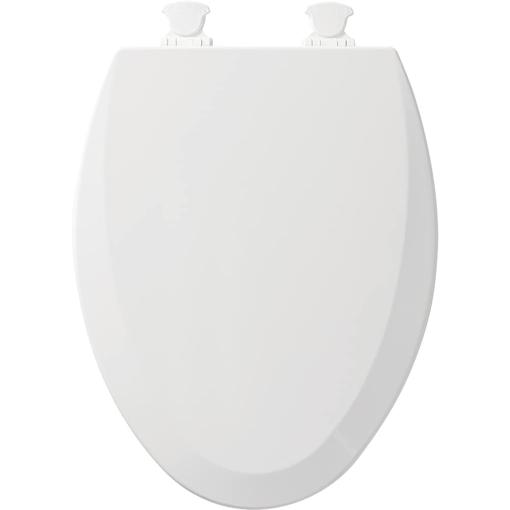 Toilet Seat Bundle with Easy Clean & Change Hinges | Elongated & Round Seats by Bemis – Plastic, White