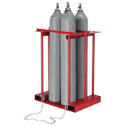 Stationary Forkliftable Cylinder Storage Caddy with by Global Industrial – 34 inches (W) x 23 inches (D) x 41 inches (H), Alloy Steel, Red, Model 270217