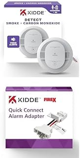 Hardwired Smoke & Carbon Monoxide Detector, AA Battery Backup, and Kidde Adapter Bundle