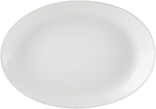 CAC China COP-513 Coupe Oval Platter 11" Porcelain Oval, Super White, Set of 12